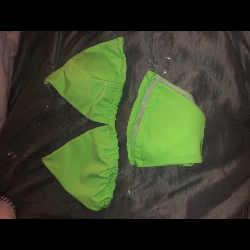 Clear straps with neon green
